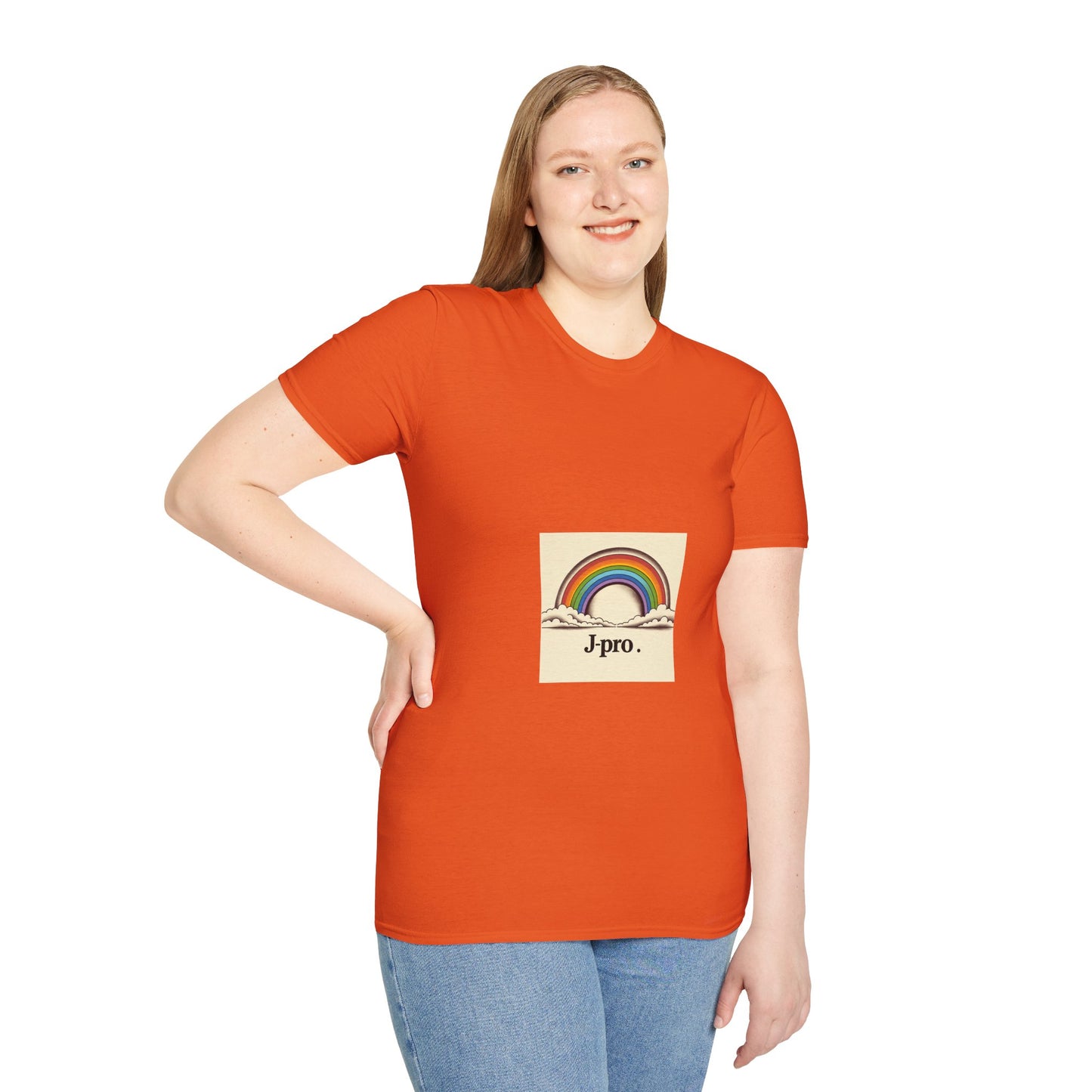 Rainbow Happiness Softstyle T-Shirt - Unisex Cotton Tee with Twill Tape Shoulders