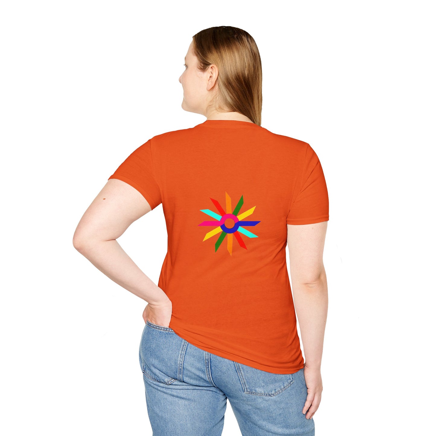 Rainbow Happiness Softstyle T-Shirt - Unisex Cotton Tee with Twill Tape Shoulders