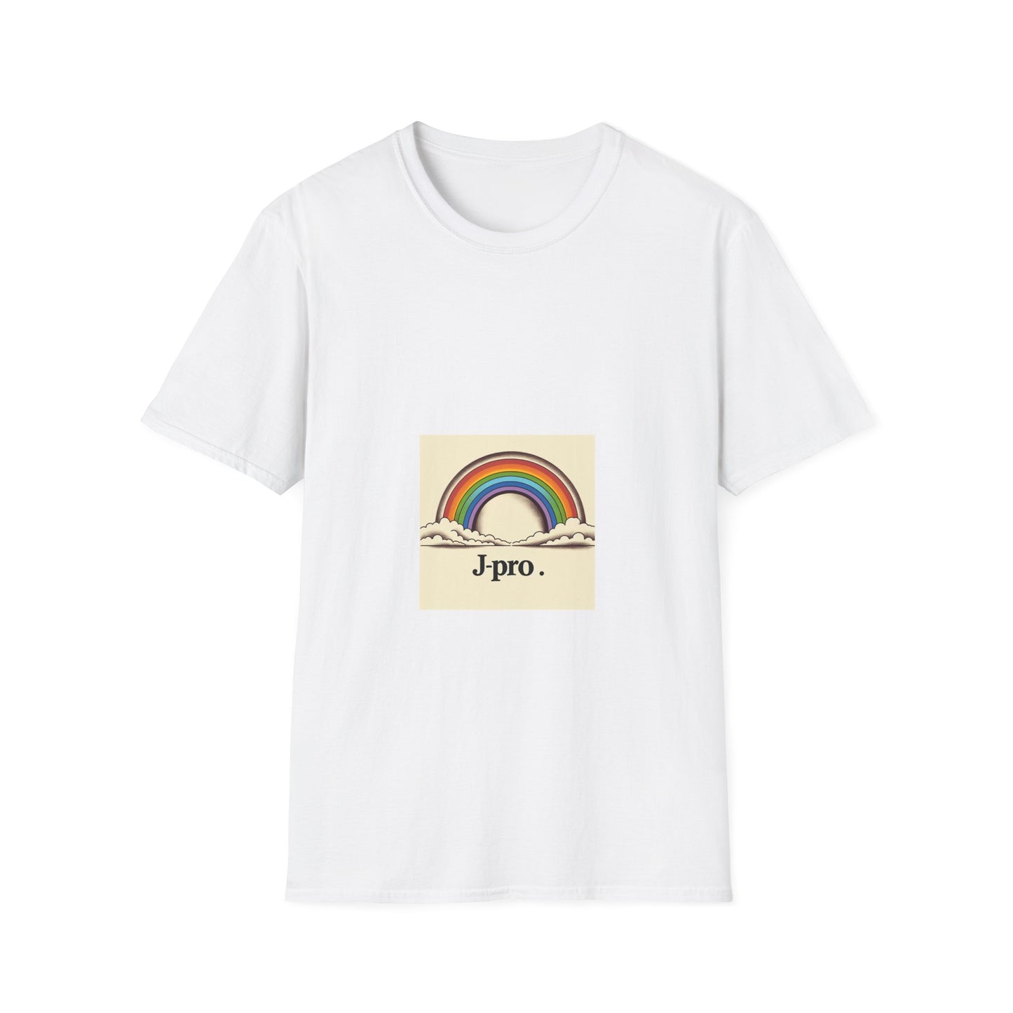 Rainbow Happiness Softstyle T-Shirt - Unisex Cotton Tee with Twill Tape Shoulders