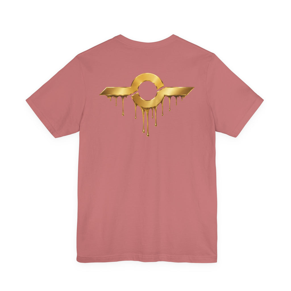 Gold Drip Wing Tee — Metallic Emblem Graphic T-Shirt