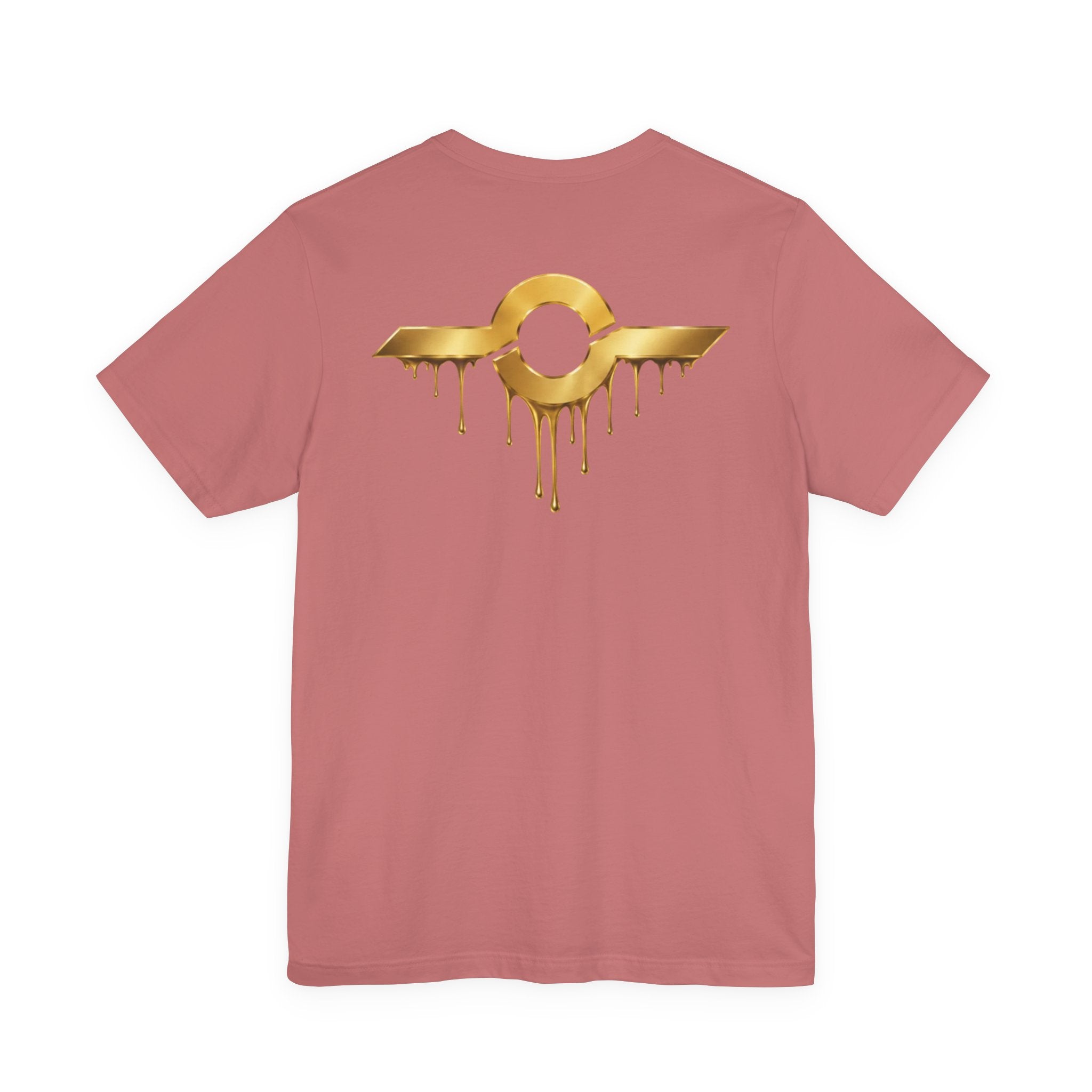 Gold Drip Wing Tee — Metallic Emblem Graphic T-Shirt
