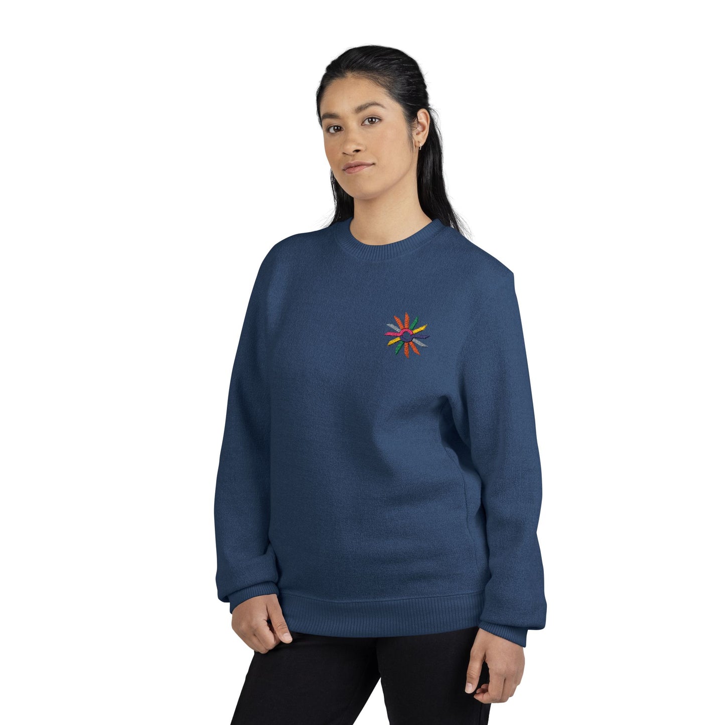 Nantucket Embroidered Crewneck Sweatshirt — Colorful Anchor Starburst