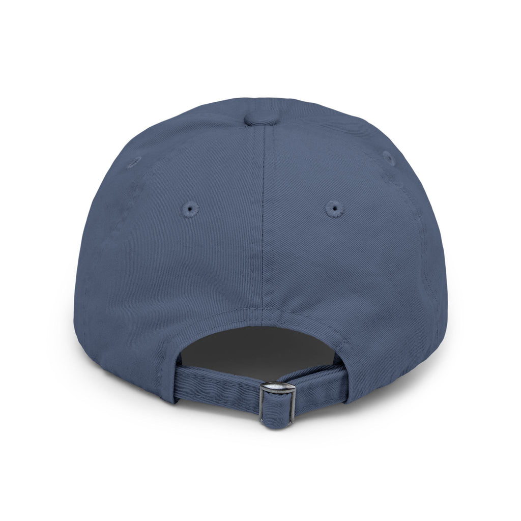 Distressed Baseball Cap with Neon Retro Wave Logo