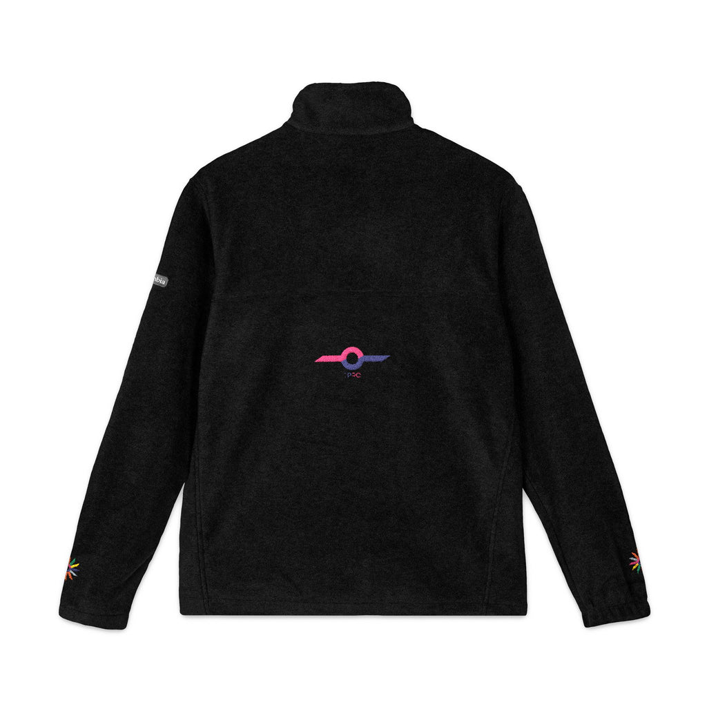 Embroidered Charcoal Fleece Jacket — Subtle Sunset Logo