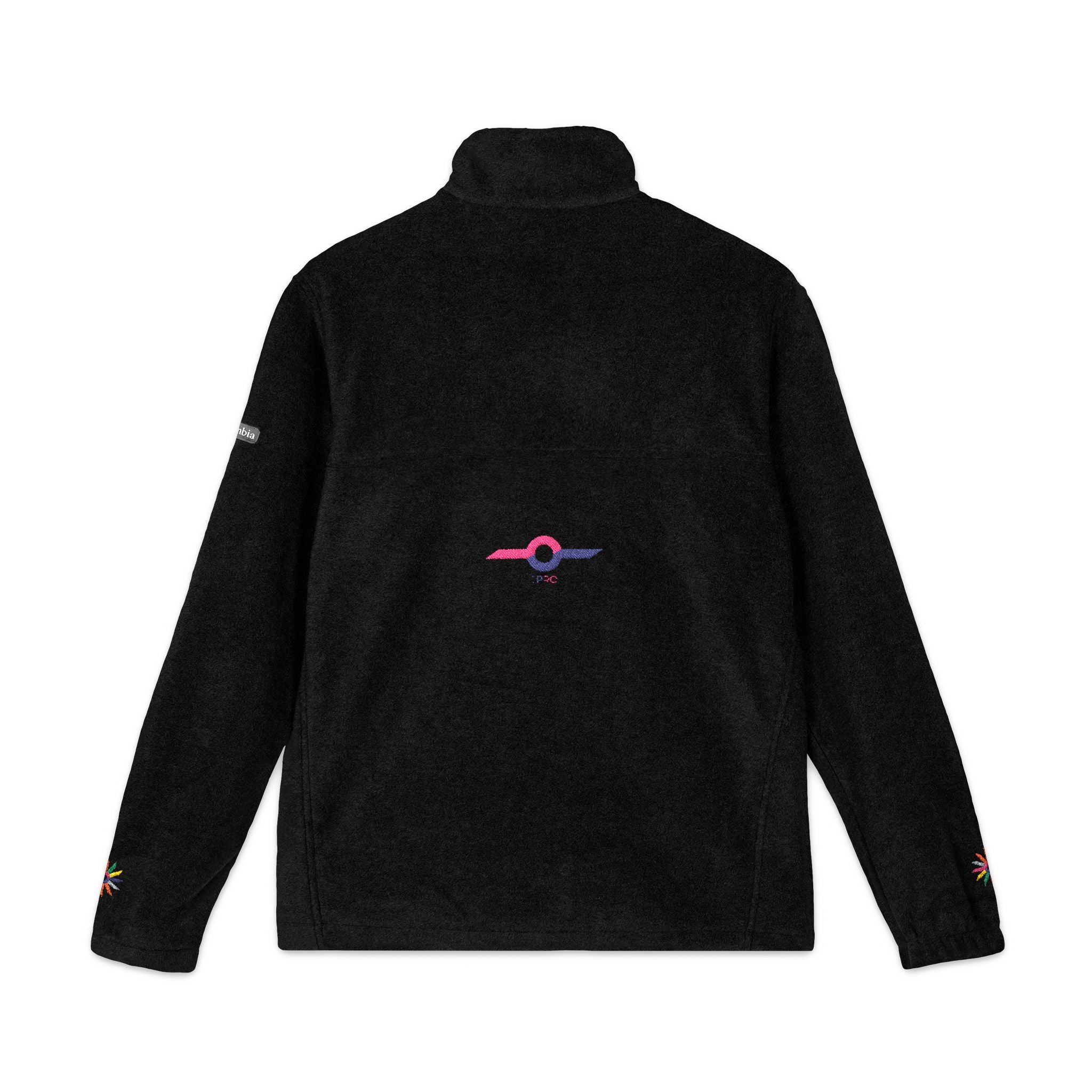 Embroidered Charcoal Fleece Jacket — Subtle Sunset Logo