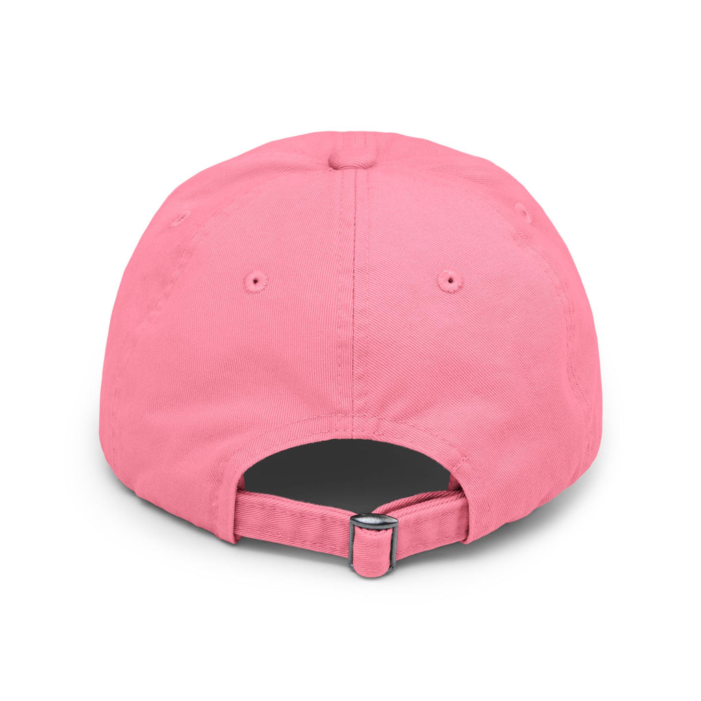 Distressed Baseball Cap with Neon Retro Wave Logo