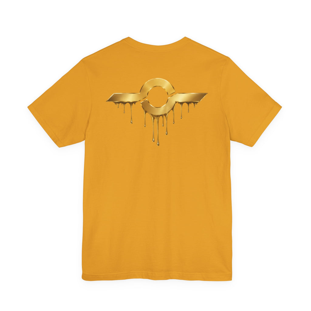 Gold Drip Wing Tee — Metallic Emblem Graphic T-Shirt