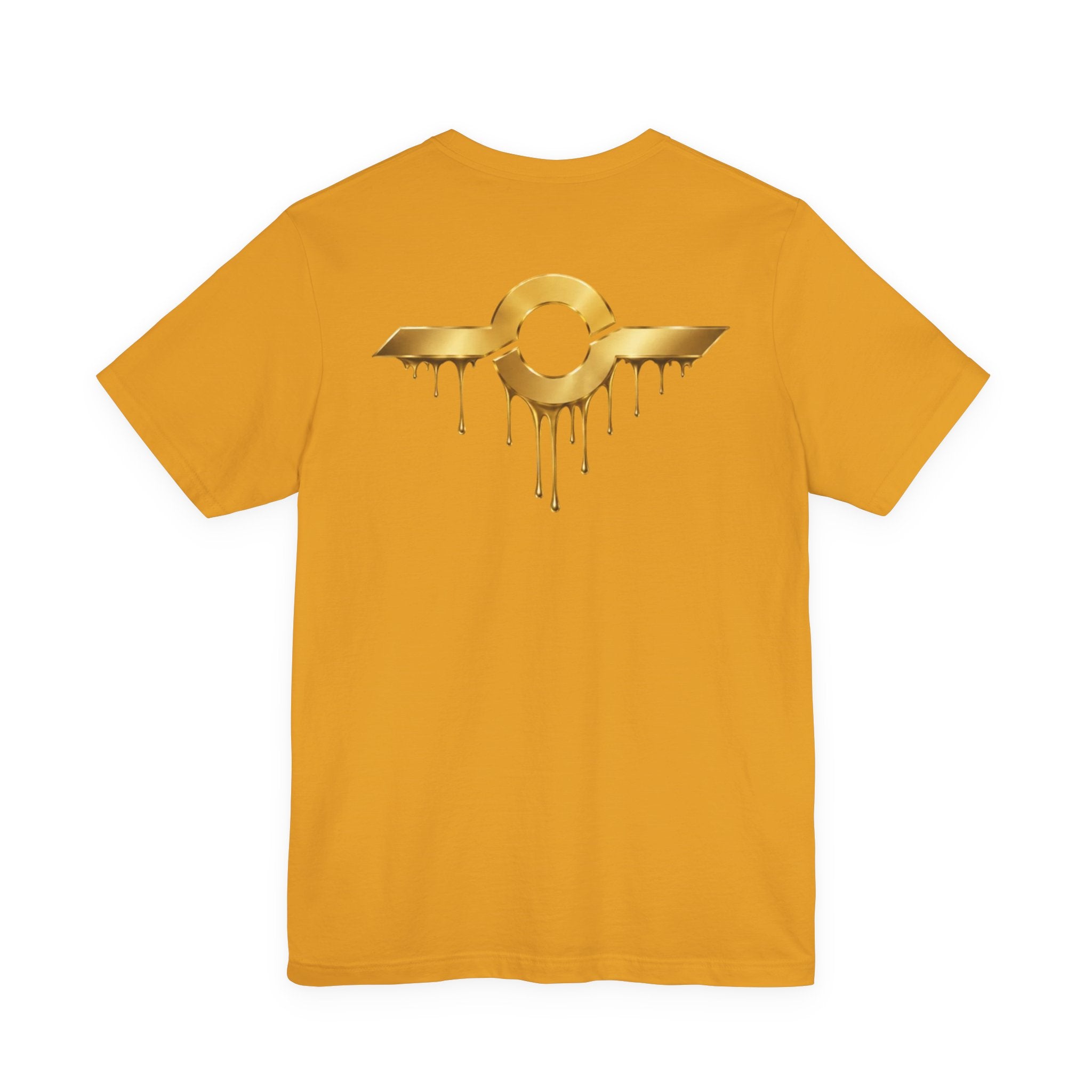 Gold Drip Wing Tee — Metallic Emblem Graphic T-Shirt