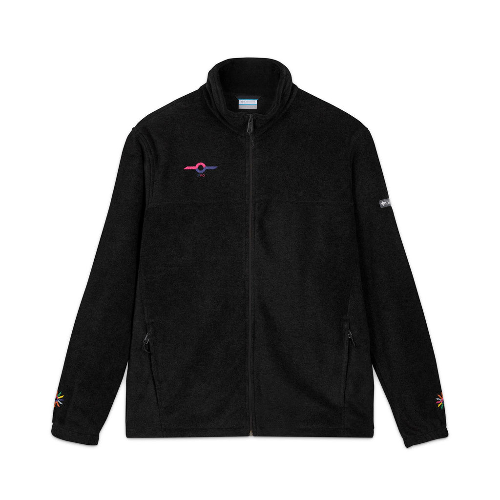 Embroidered Charcoal Fleece Jacket — Subtle Sunset Logo