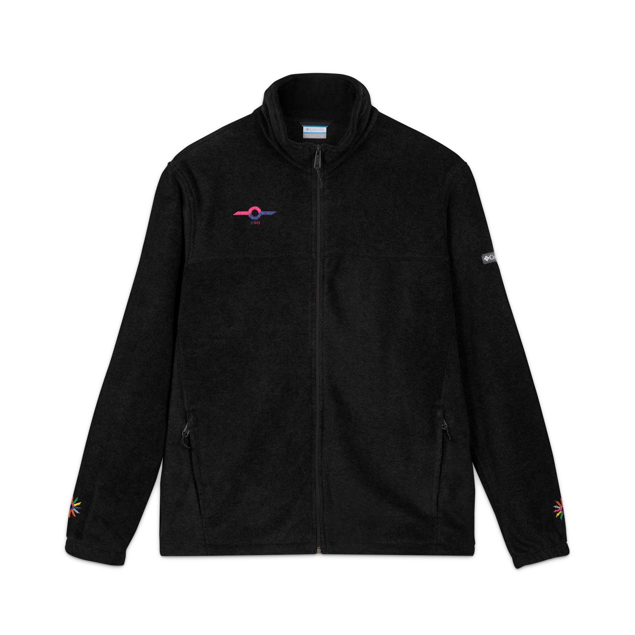 Embroidered Charcoal Fleece Jacket — Subtle Sunset Logo