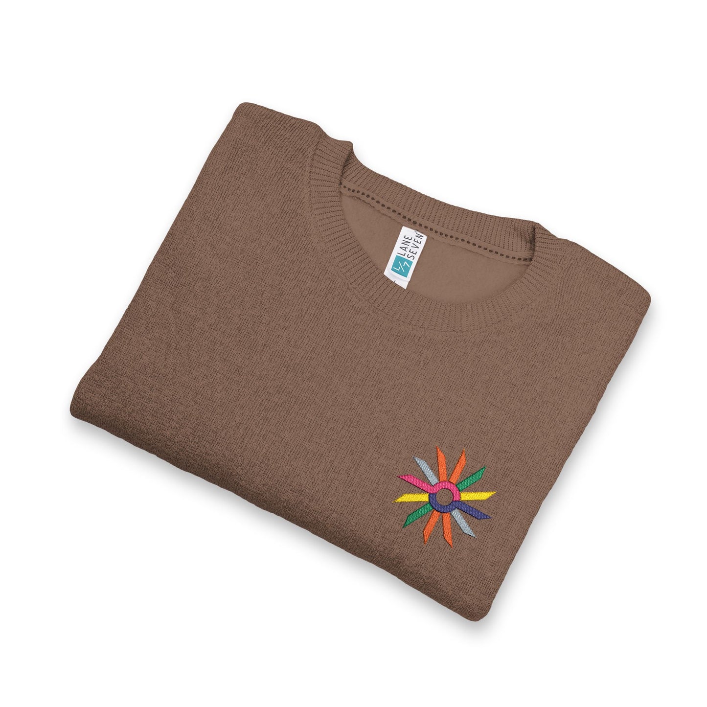Nantucket Embroidered Crewneck Sweatshirt — Colorful Anchor Starburst