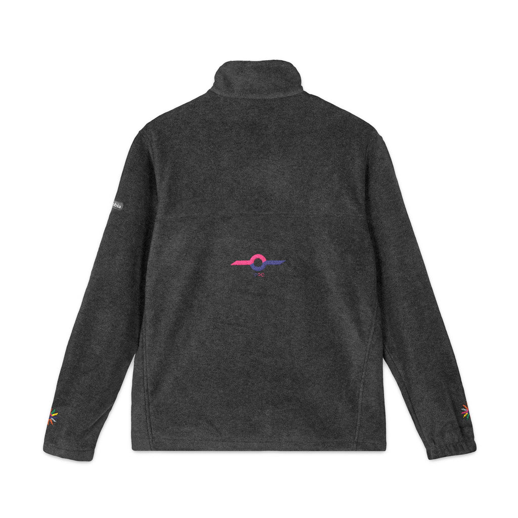 Embroidered Charcoal Fleece Jacket — Subtle Sunset Logo
