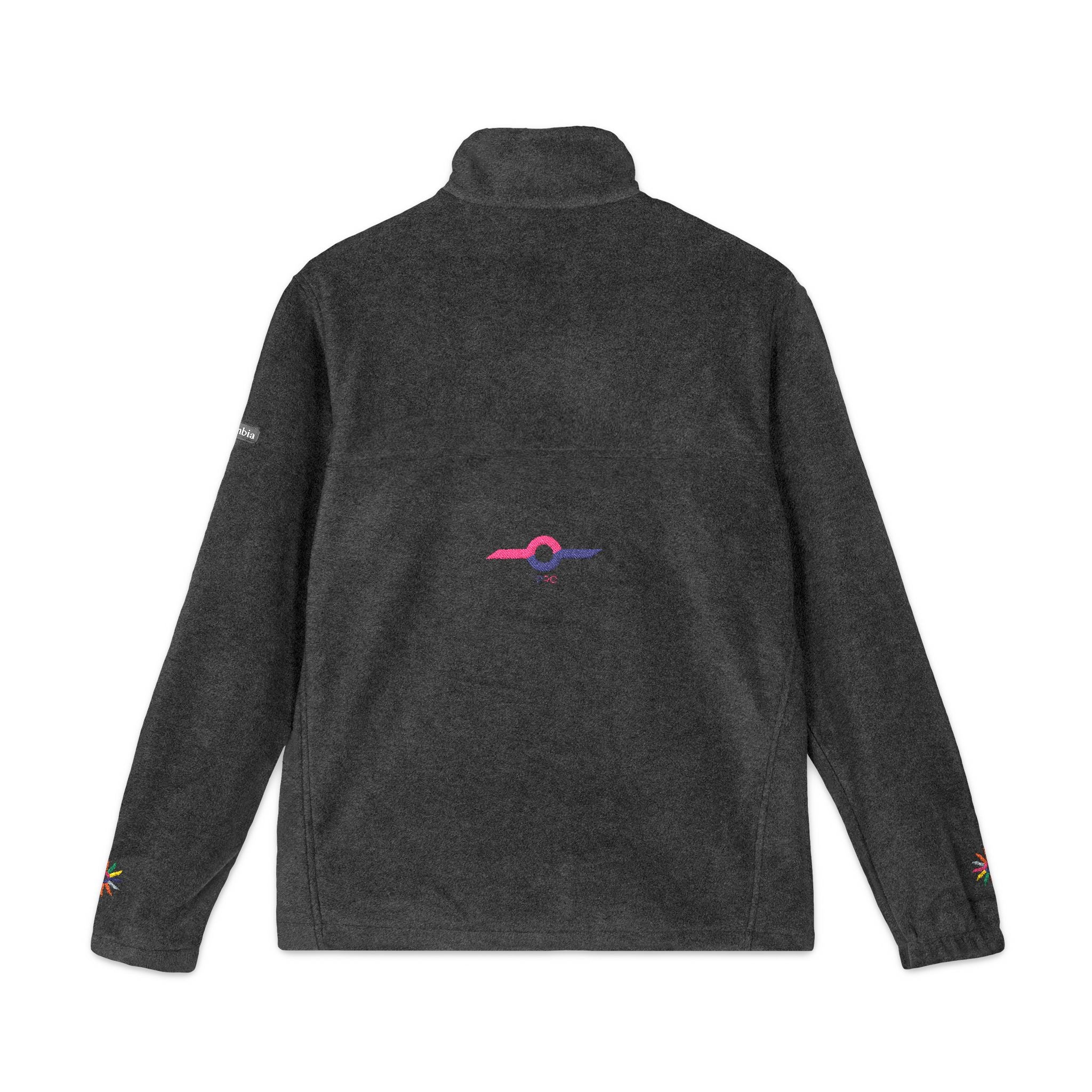 Embroidered Charcoal Fleece Jacket — Subtle Sunset Logo