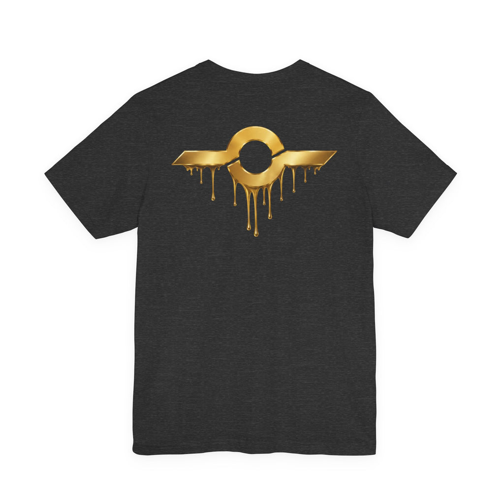 Gold Drip Wing Tee — Metallic Emblem Graphic T-Shirt