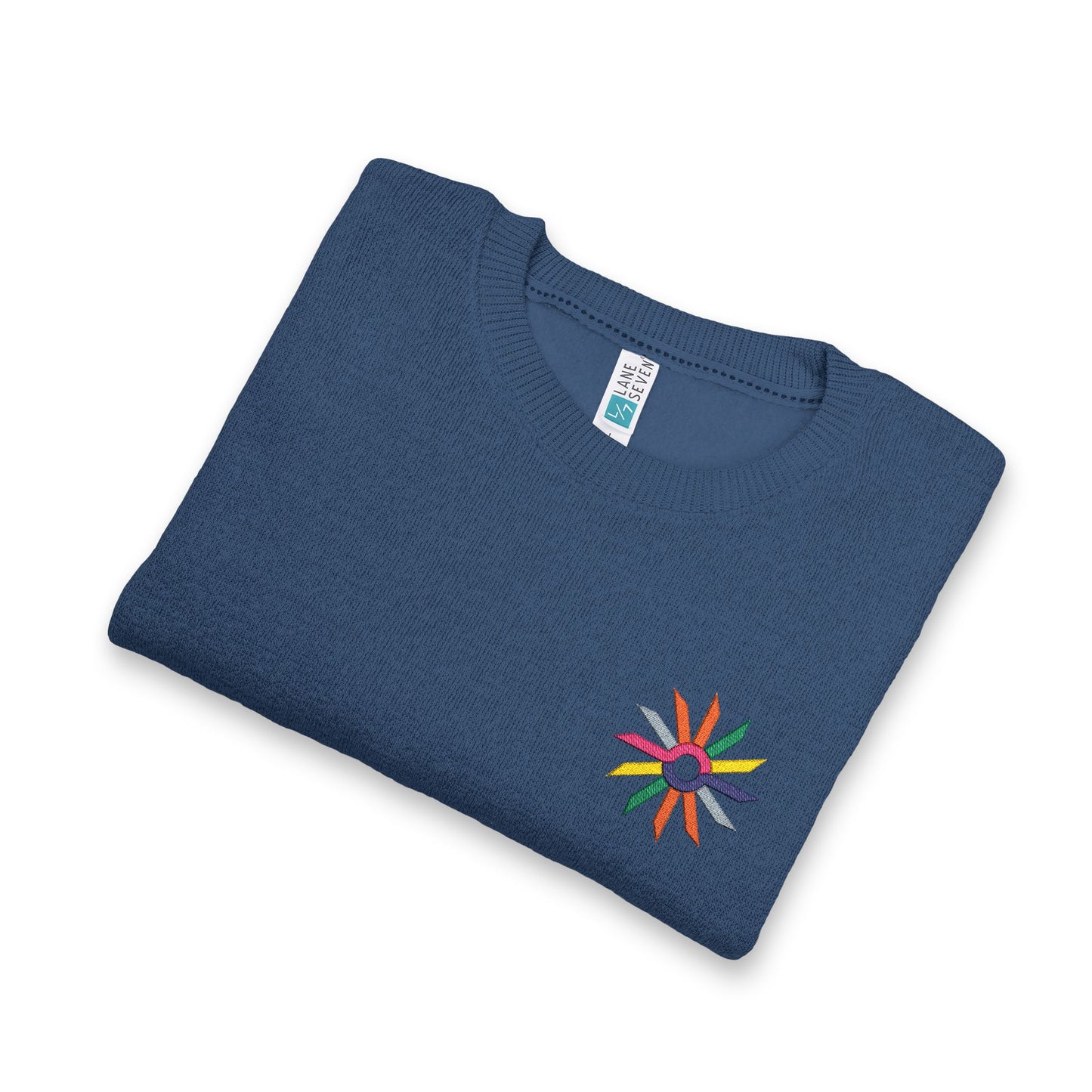 Nantucket Embroidered Crewneck Sweatshirt — Colorful Anchor Starburst