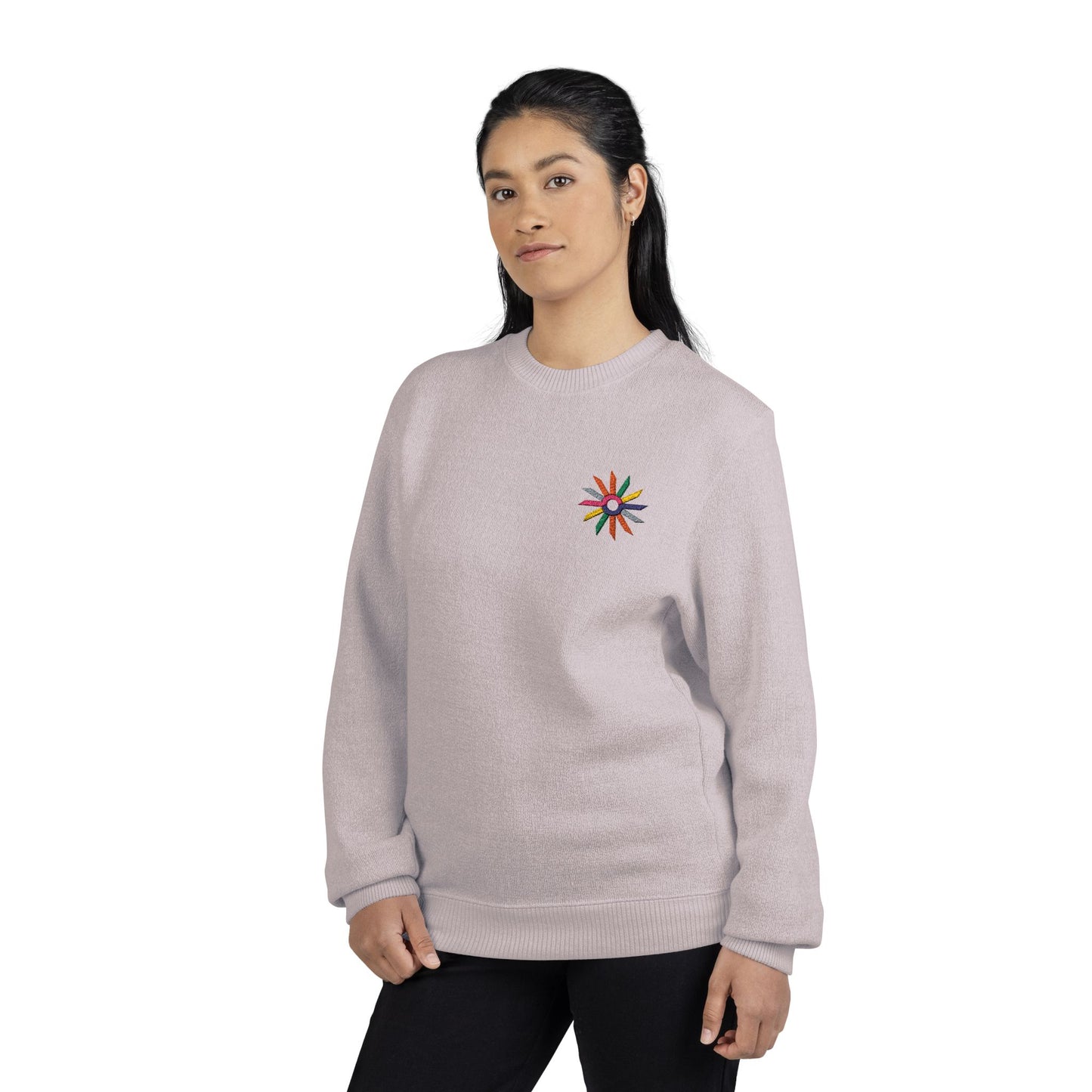 Nantucket Embroidered Crewneck Sweatshirt — Colorful Anchor Starburst