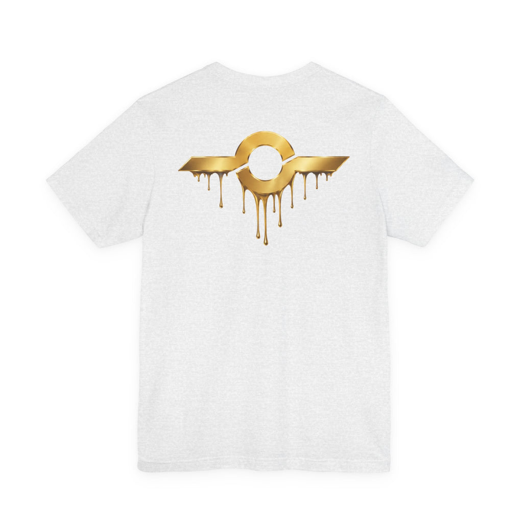 Gold Drip Wing Tee — Metallic Emblem Graphic T-Shirt