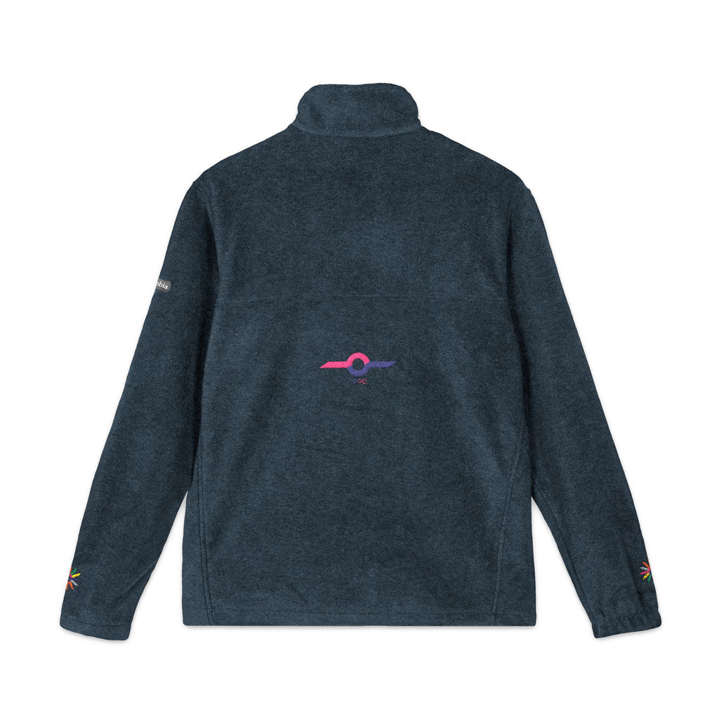 Embroidered Charcoal Fleece Jacket — Subtle Sunset Logo