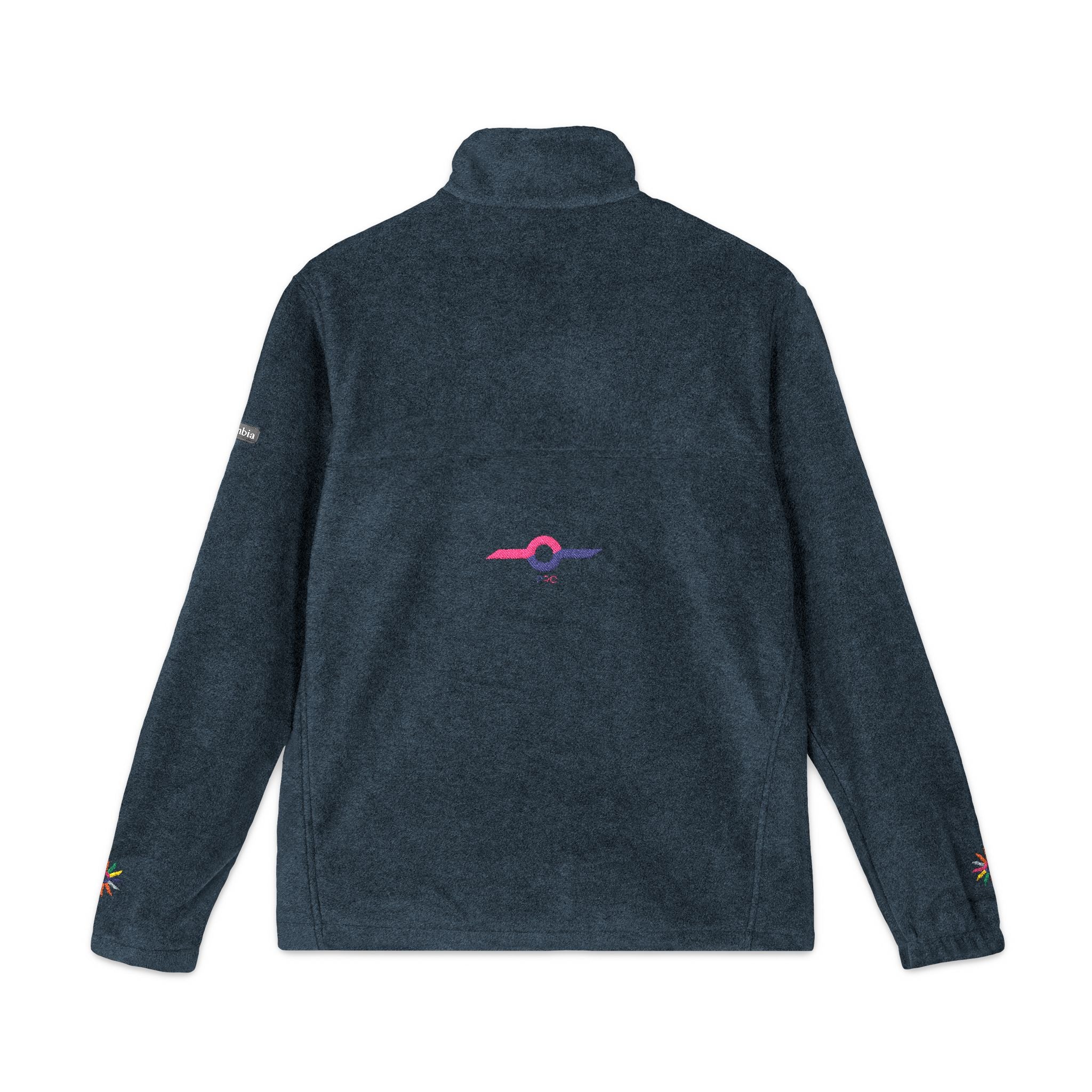 Embroidered Charcoal Fleece Jacket — Subtle Sunset Logo