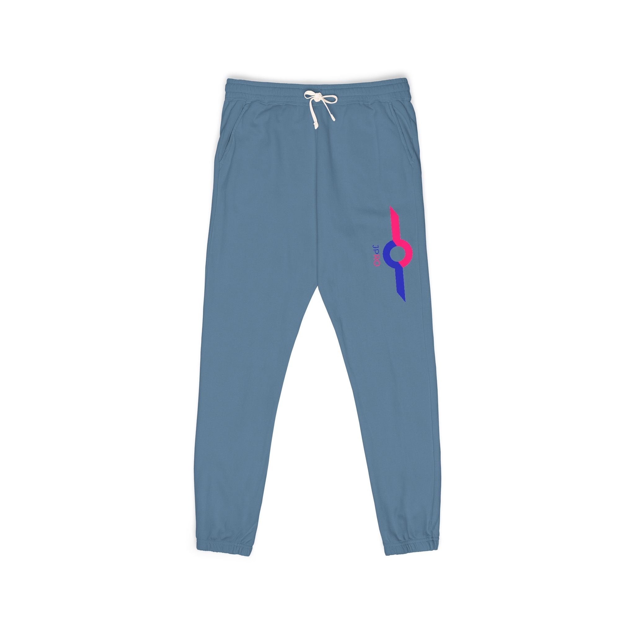 Charcoal Fleece Sweatpants with Small Colorful Airplane Embroidery