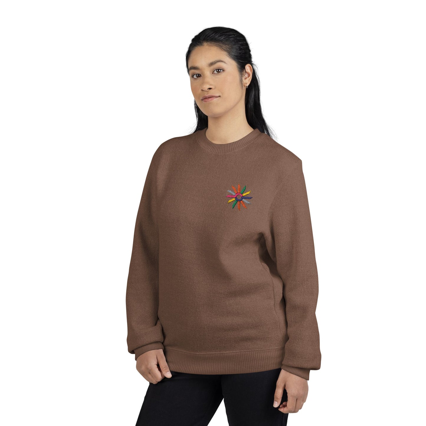 Nantucket Embroidered Crewneck Sweatshirt — Colorful Anchor Starburst