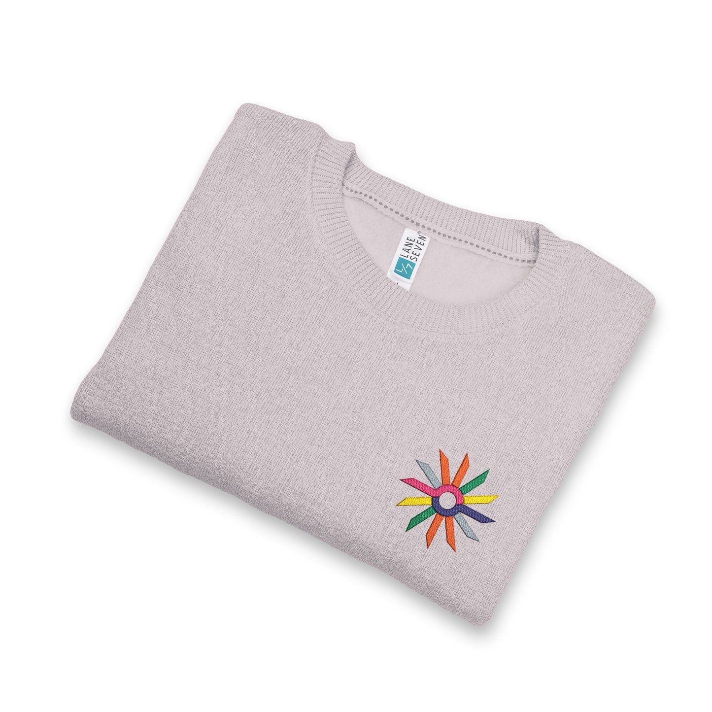 Nantucket Embroidered Crewneck Sweatshirt — Colorful Anchor Starburst