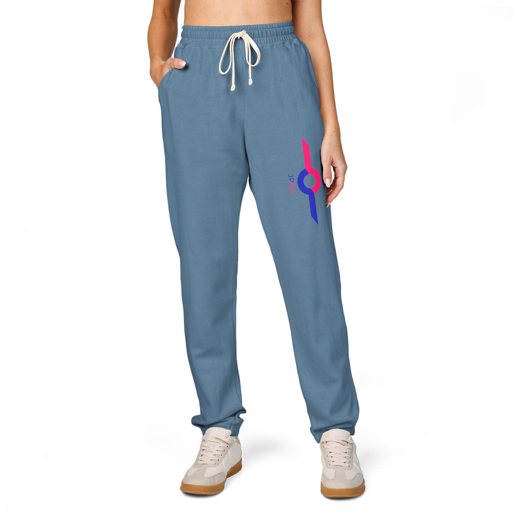 Charcoal Fleece Sweatpants with Small Colorful Airplane Embroidery