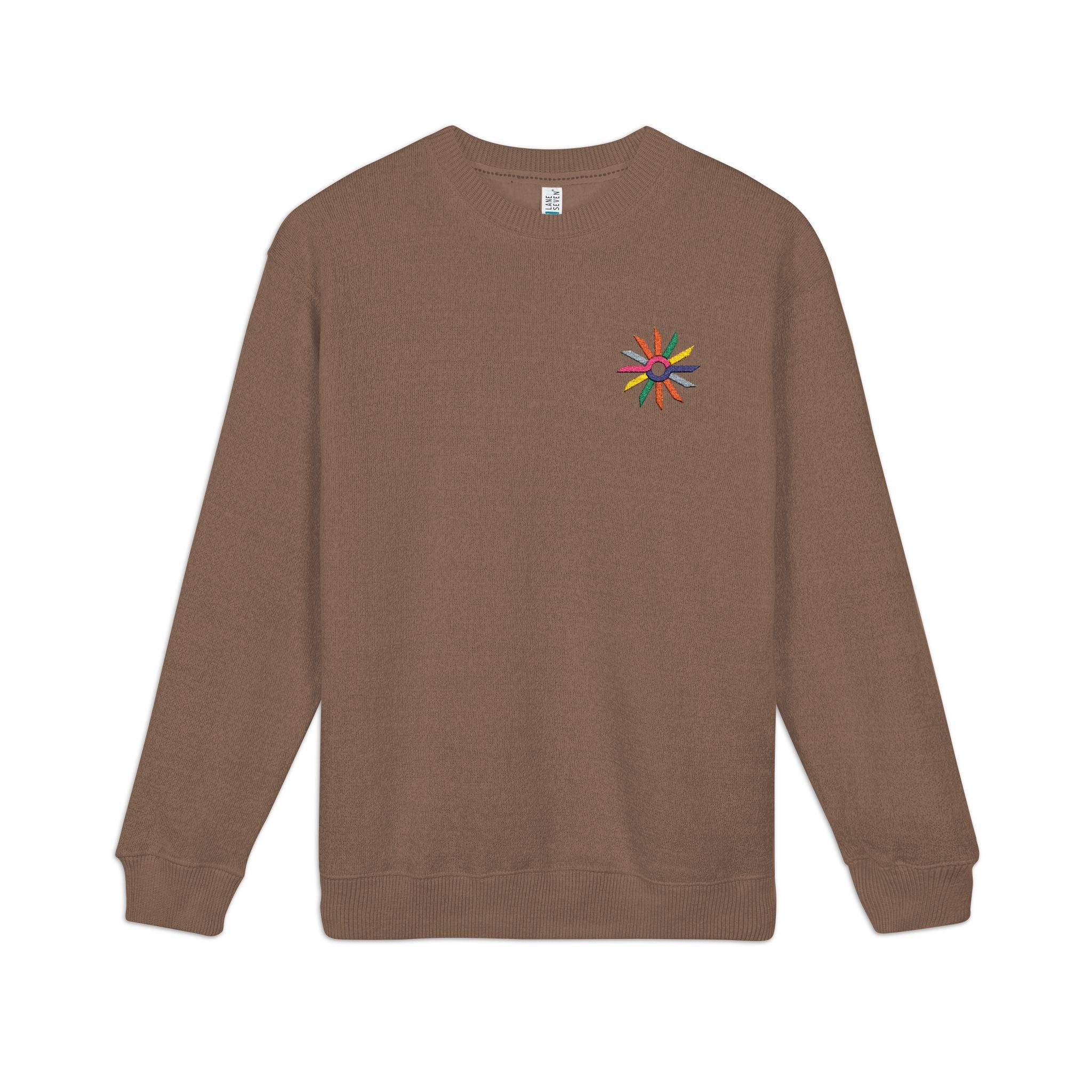 Nantucket Embroidered Crewneck Sweatshirt — Colorful Anchor Starburst