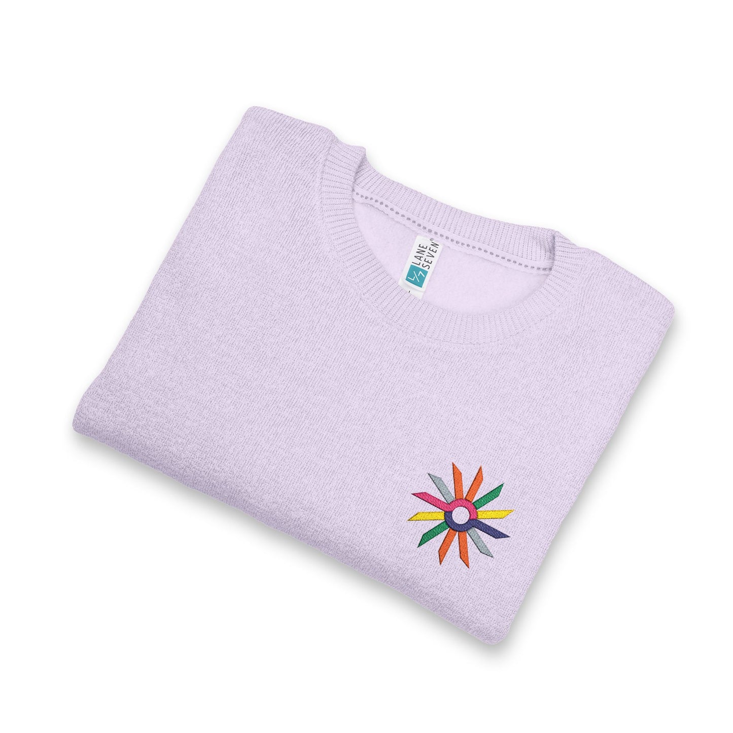 Nantucket Embroidered Crewneck Sweatshirt — Colorful Anchor Starburst