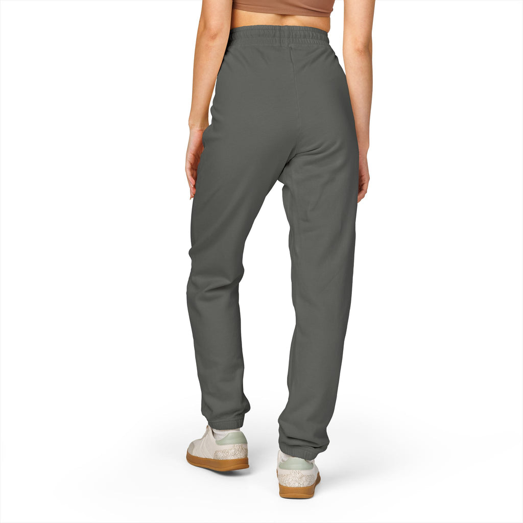 Charcoal Fleece Sweatpants with Small Colorful Airplane Embroidery