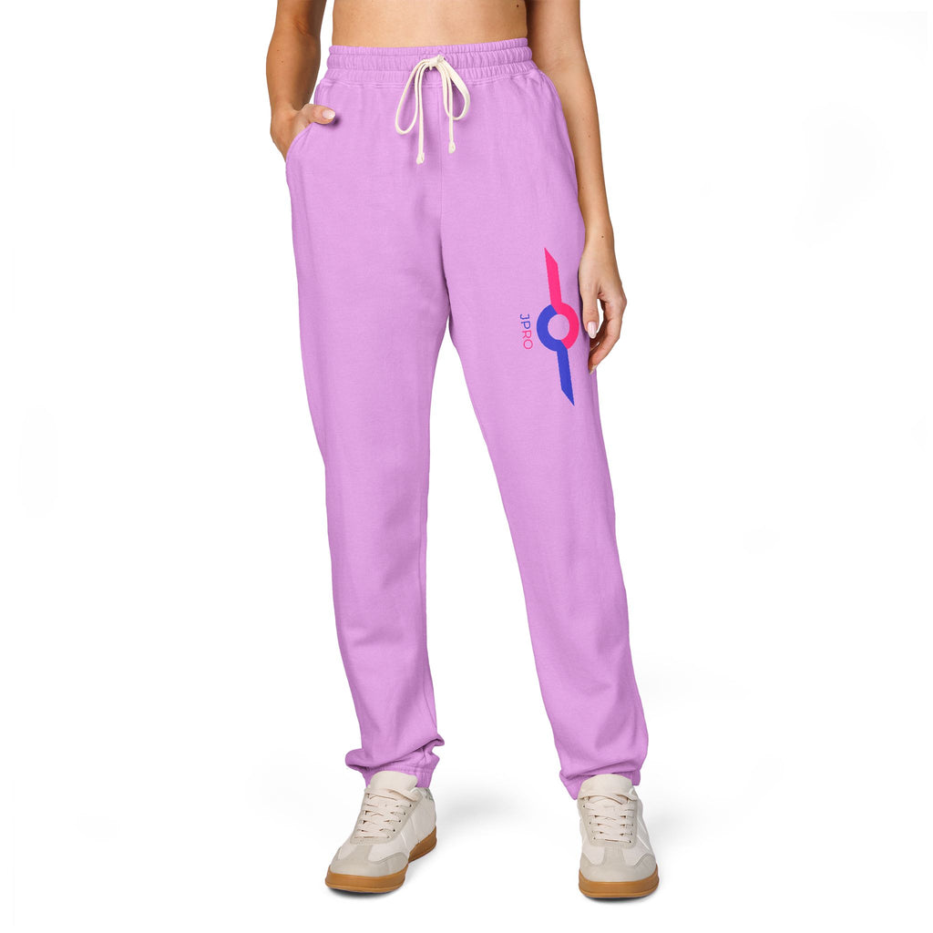 Charcoal Fleece Sweatpants with Small Colorful Airplane Embroidery