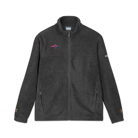Embroidered Charcoal Fleece Jacket — Subtle Sunset Logo