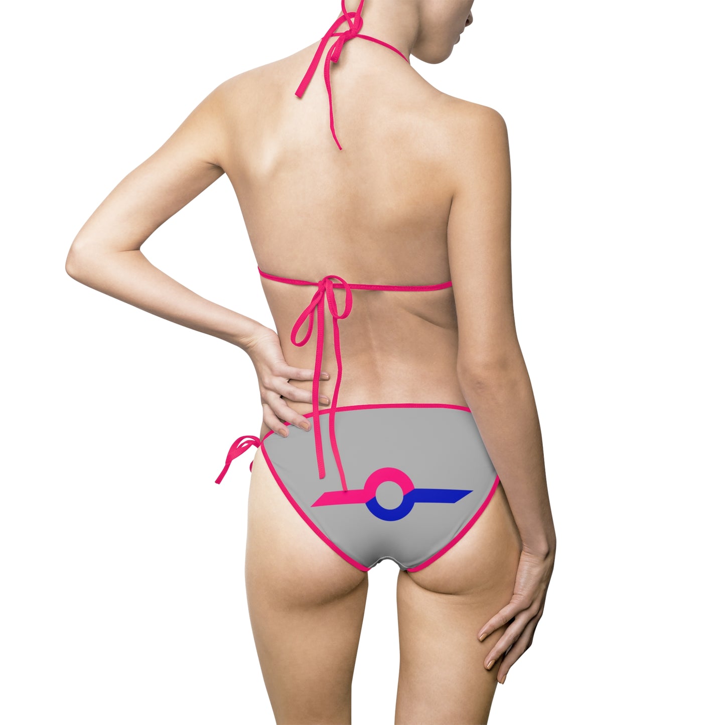 Bikini Swimsuit — Custom All-Over-Print Tie-Side Bikini (Gray Base)