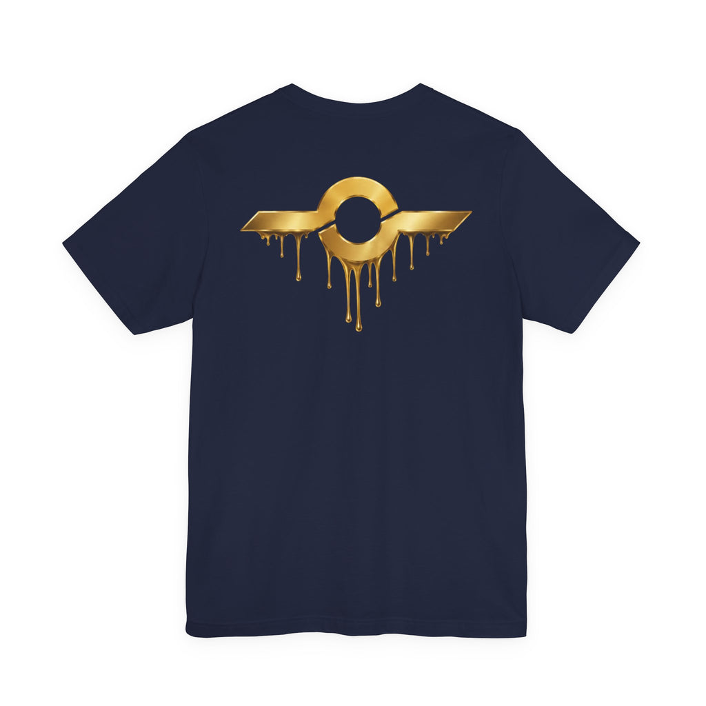 Gold Drip Wing Tee — Metallic Emblem Graphic T-Shirt