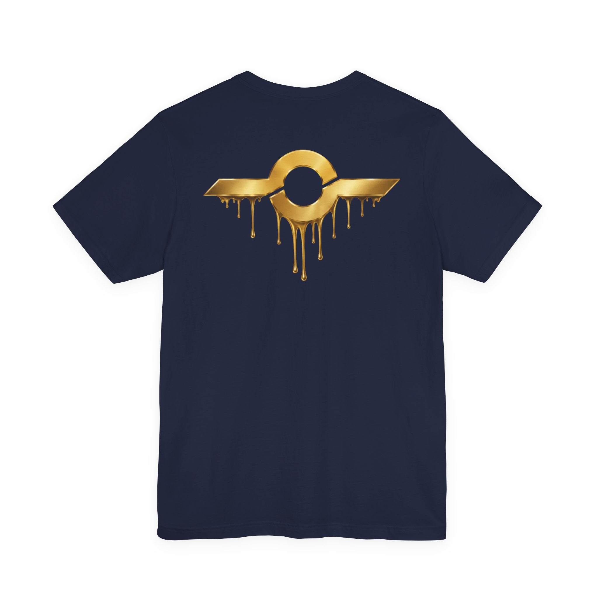 Gold Drip Wing Tee — Metallic Emblem Graphic T-Shirt
