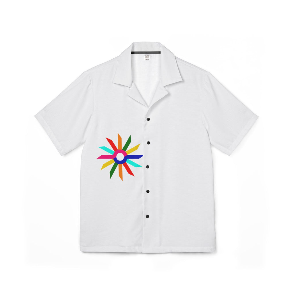 Men's Hawaiian Camp Shirt — Colorful Starburst Graphic AOP Vacation Shirt
