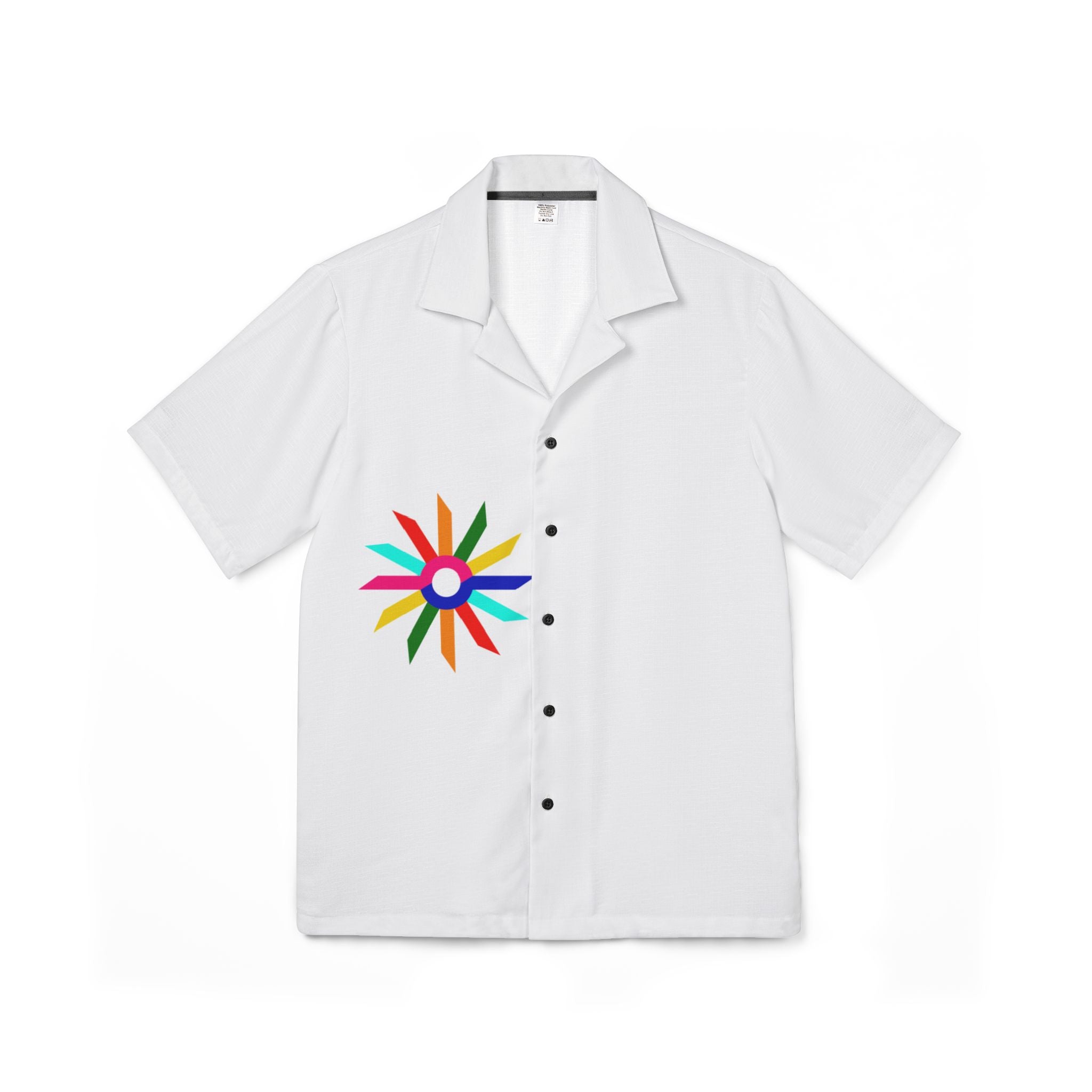 Men's Hawaiian Camp Shirt — Colorful Starburst Graphic AOP Vacation Shirt