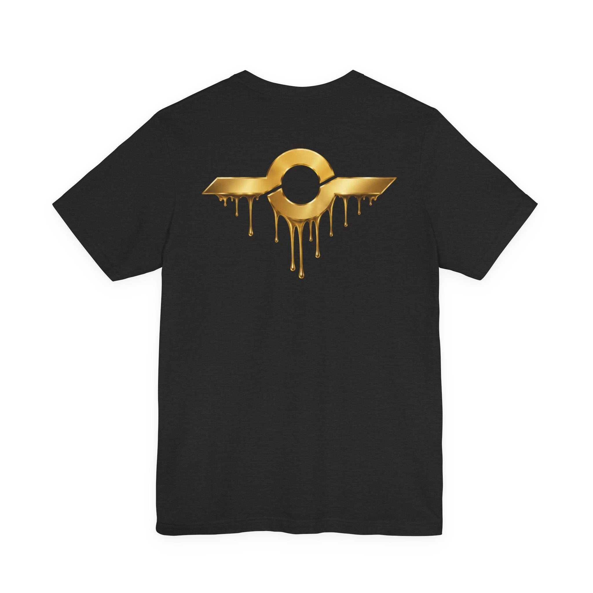Gold Drip Wing Tee — Metallic Emblem Graphic T-Shirt