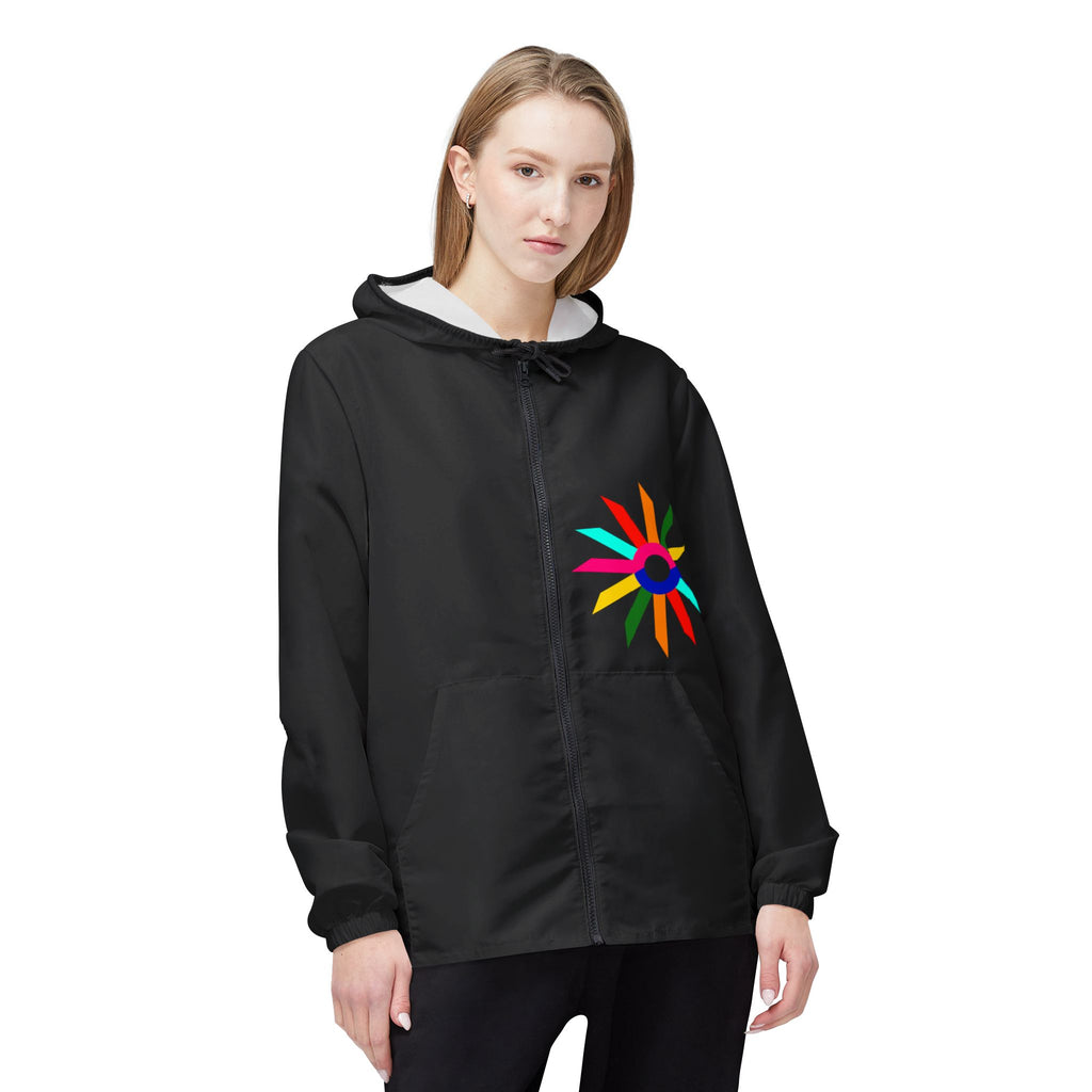 Color Block Windbreaker Jacket with Light Synthetic Padding and Hood - Relaxed Fit